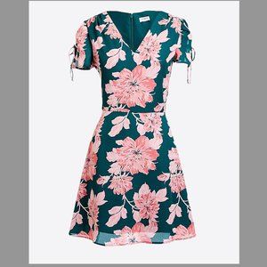 J Crew - Printed short-sleeve tie-shoulder dress - Size 4